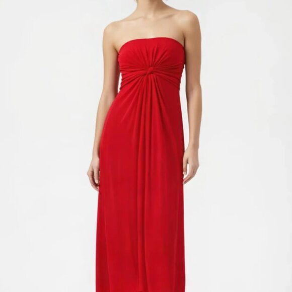 BCBGMaxAzria Red Strapless Floor length Gown - Picture 6 of 14
